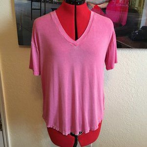 TOOK TO CONSIGNMENT STORE Abound Weathered Bright Pink V-Neck Tee, S